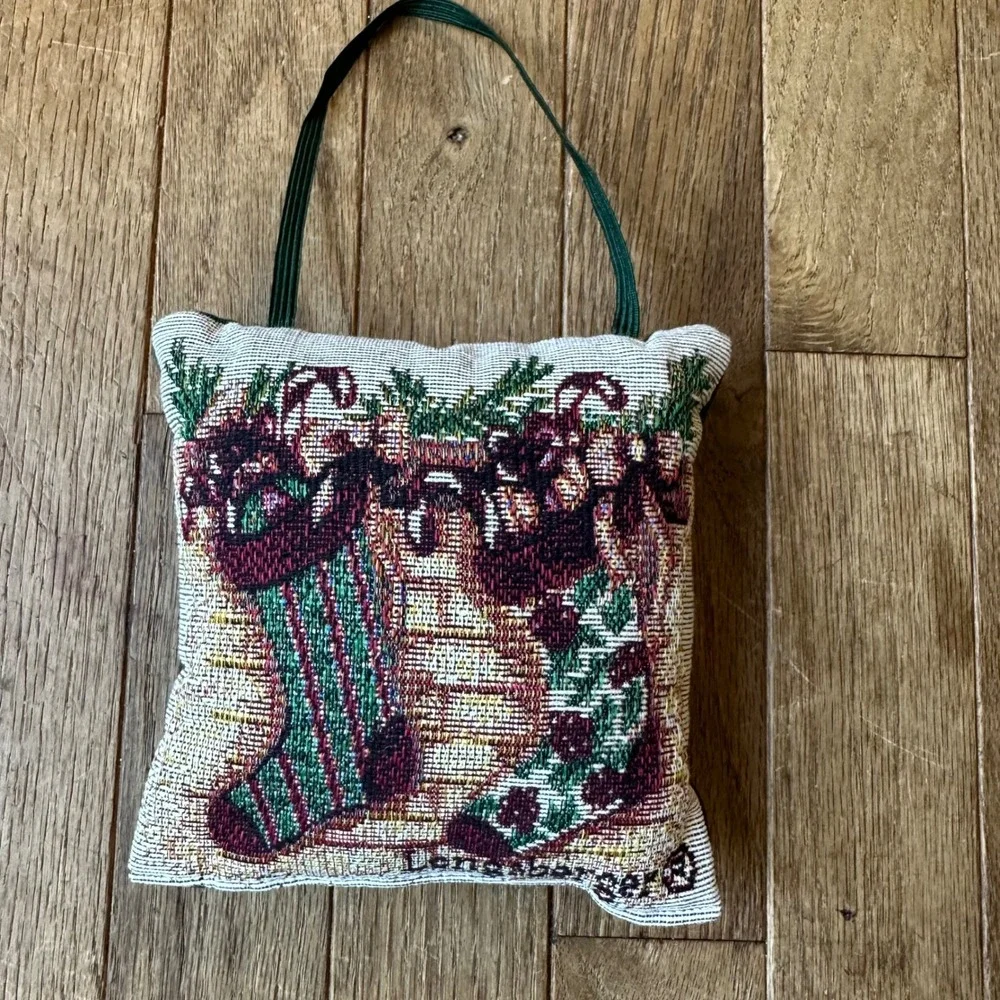 Longaberger‎ Christmas Tapestry Pillow Ornaments Vtg Snowman Holiday Decor